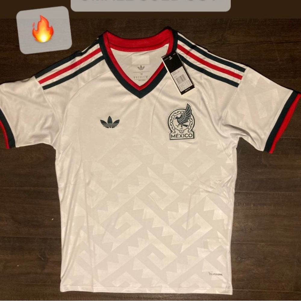 Adidas Mexico White Soccer Jersey with Red & Green Trim